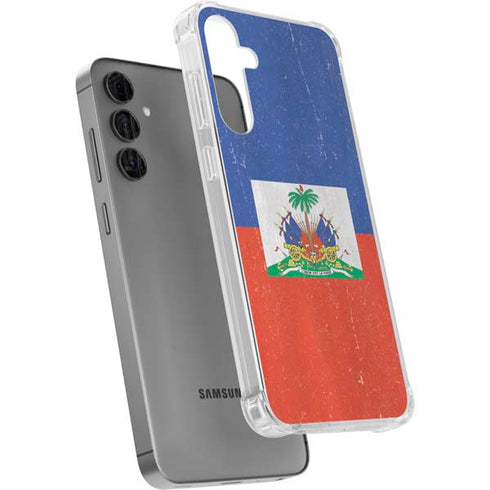 Haitian Flag Distressed Galaxy S24 Plus Clear Case